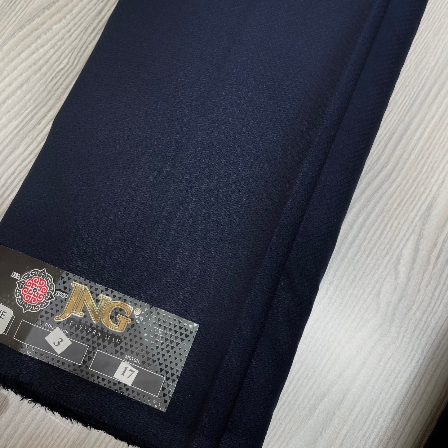 J N G Winter Self Design Wash Wear Navy Blue