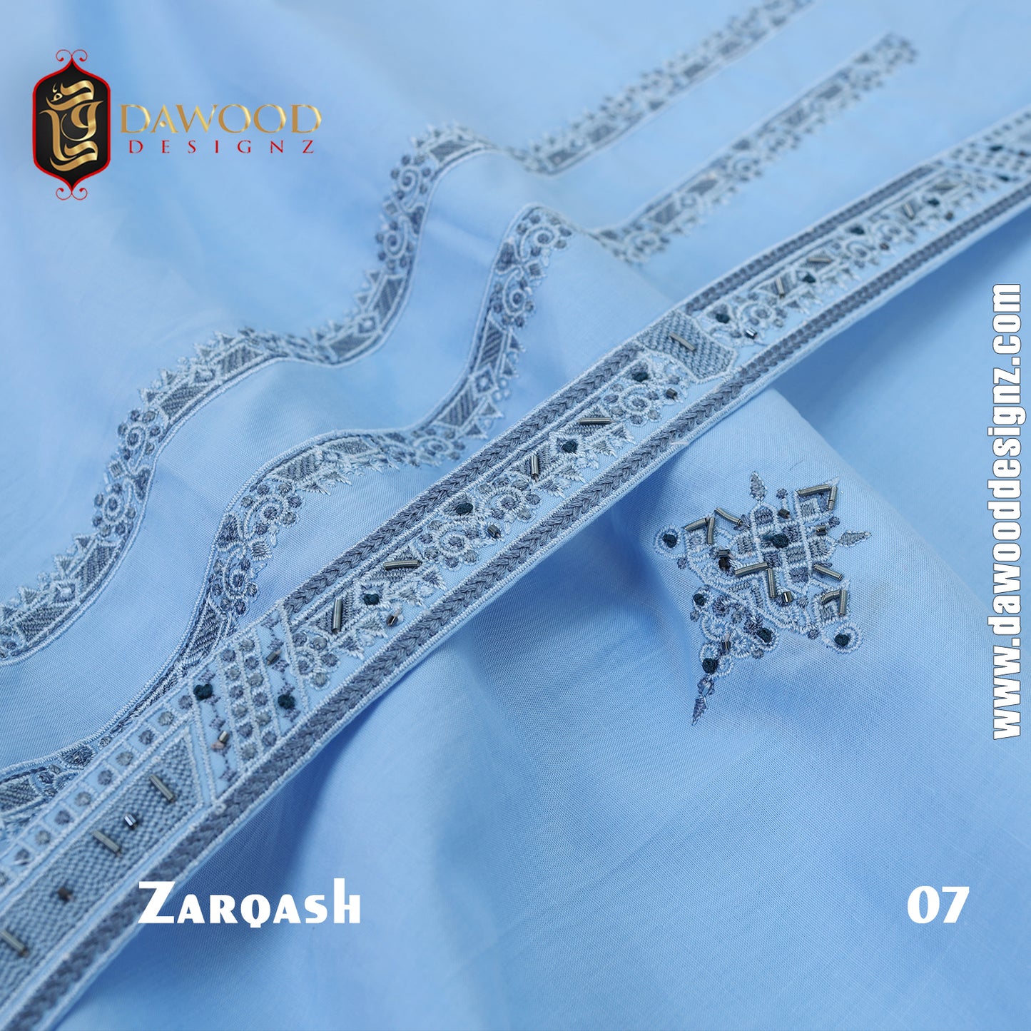 Zarqash Embroidered Cotton