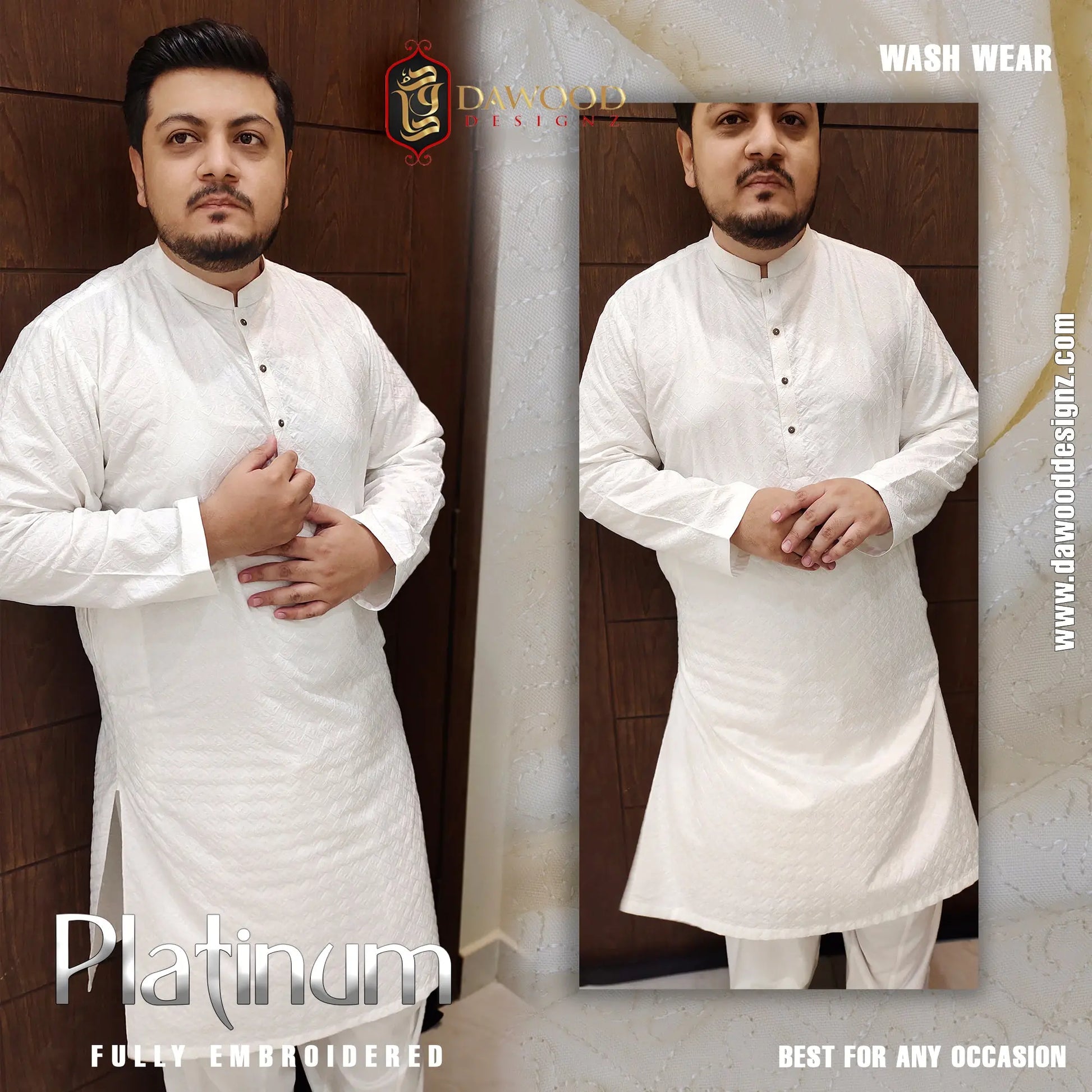 Platinum Fully Embroidered Wash Wear DawoodDesignzinternational