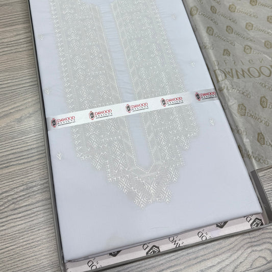 Dilkash Embroidered Cotton D#4 White