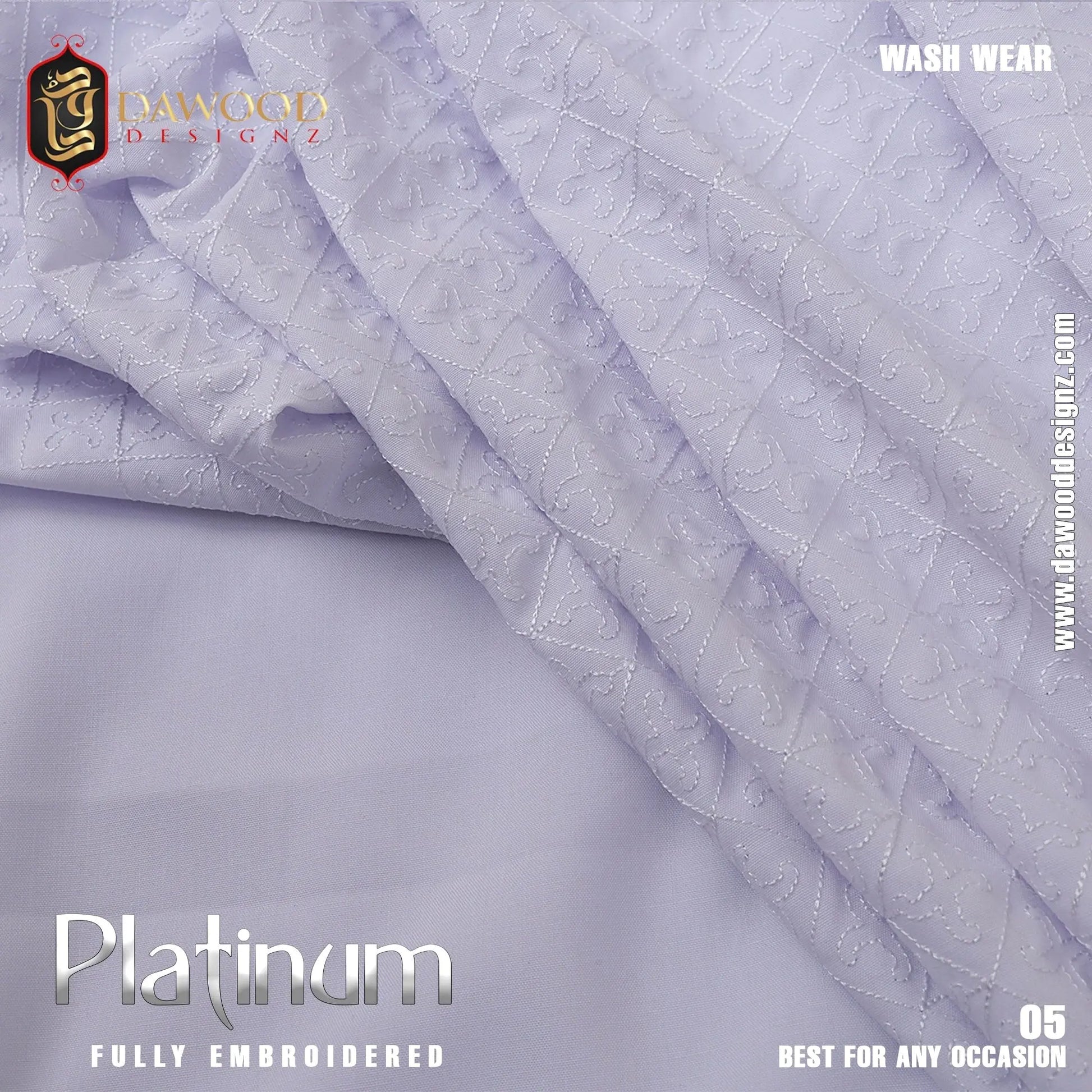 Platinum Fully Embroidered Wash Wear DawoodDesignzinternational