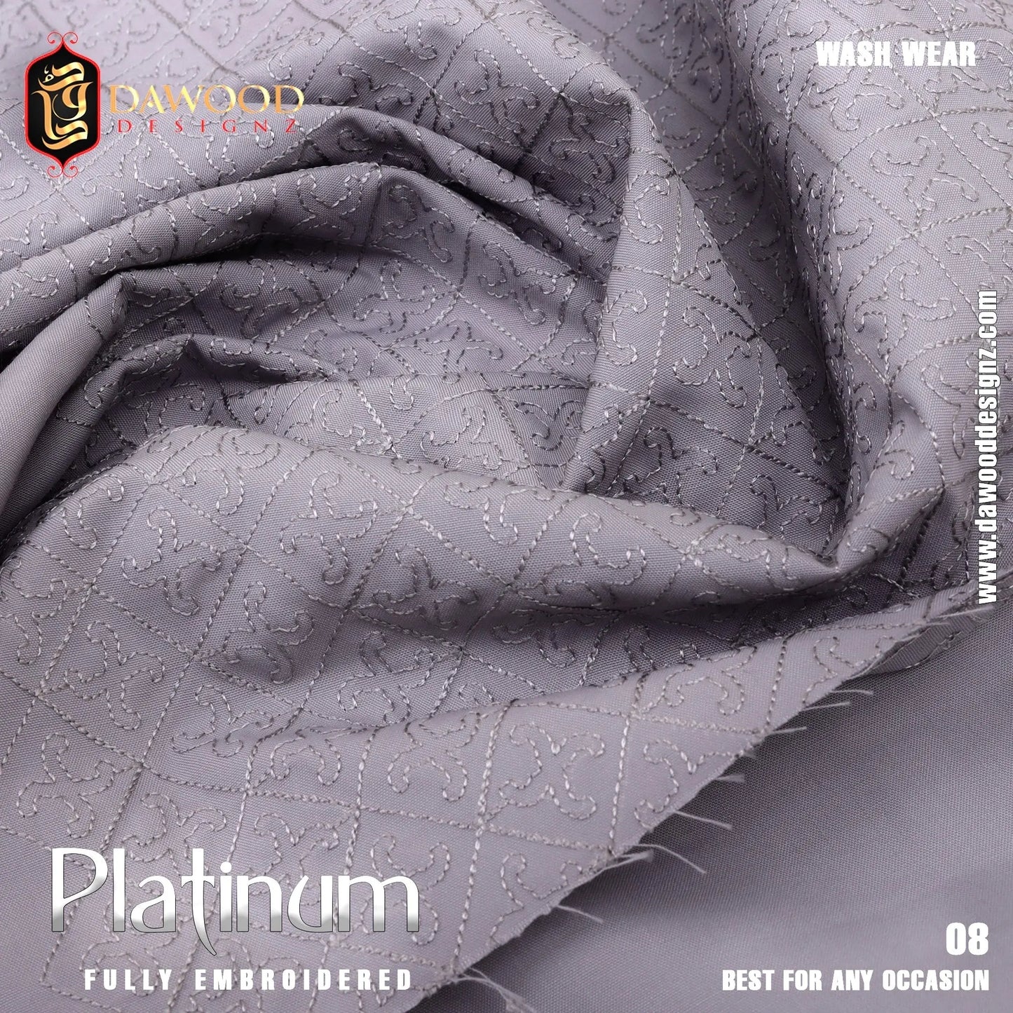 Platinum Fully Embroidered Wash Wear DawoodDesignzinternational